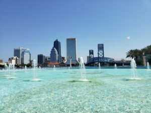 Friendship Fountain downtown Jacksonville, by the St Johns River