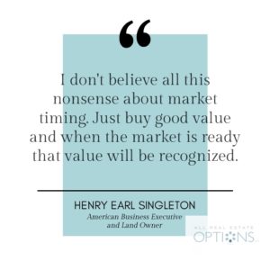 I don't believe all this nonsense about market timing. Just buy good value and when the market is ready that value will be recongnized